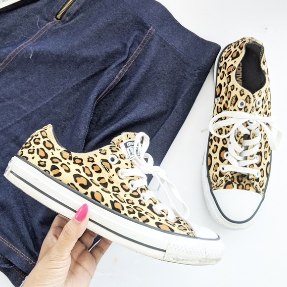 leopard print converse size 8